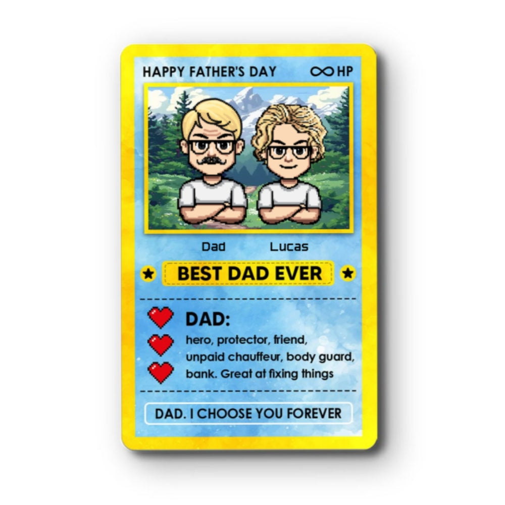 Best Dad Ever - Personalized Custom Wallet Card