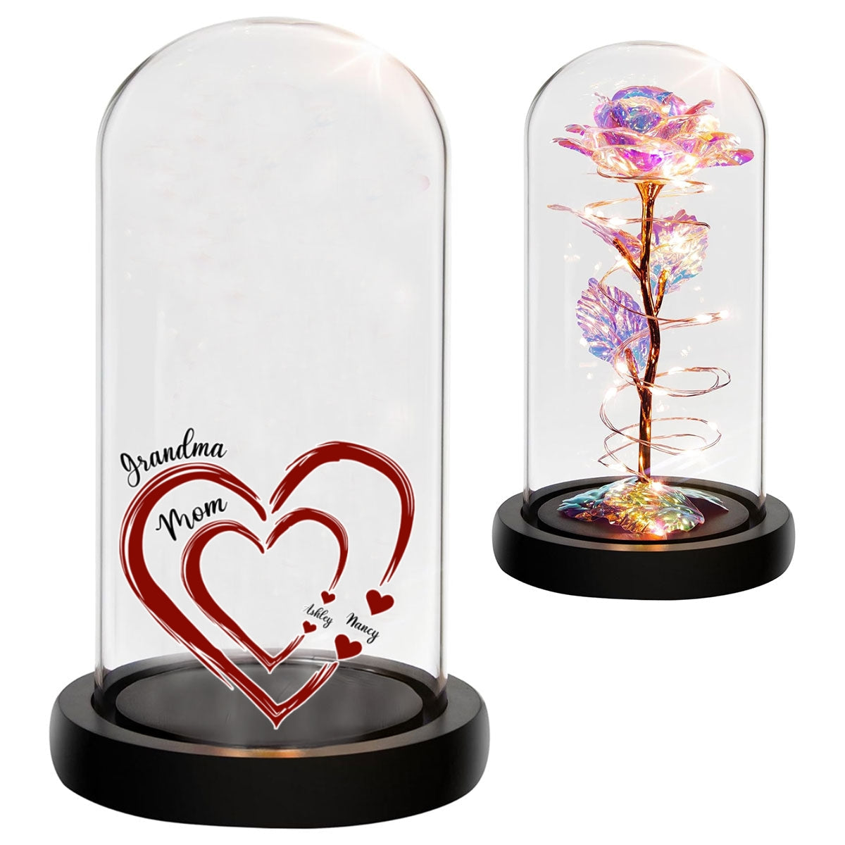 Sweethearts Of Mom - Personalized Custom Sparkly Rose