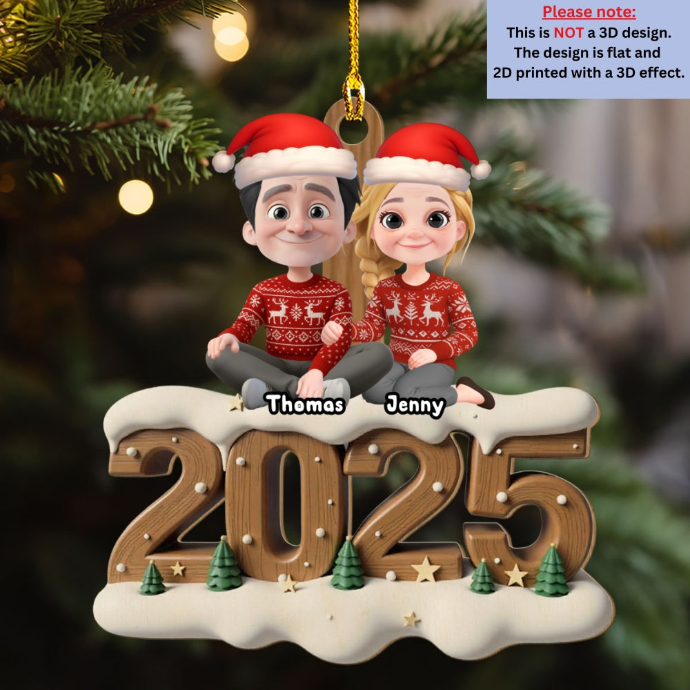 Us From Now Onwards - Personalized Custom 3D Effect Wood Ornament