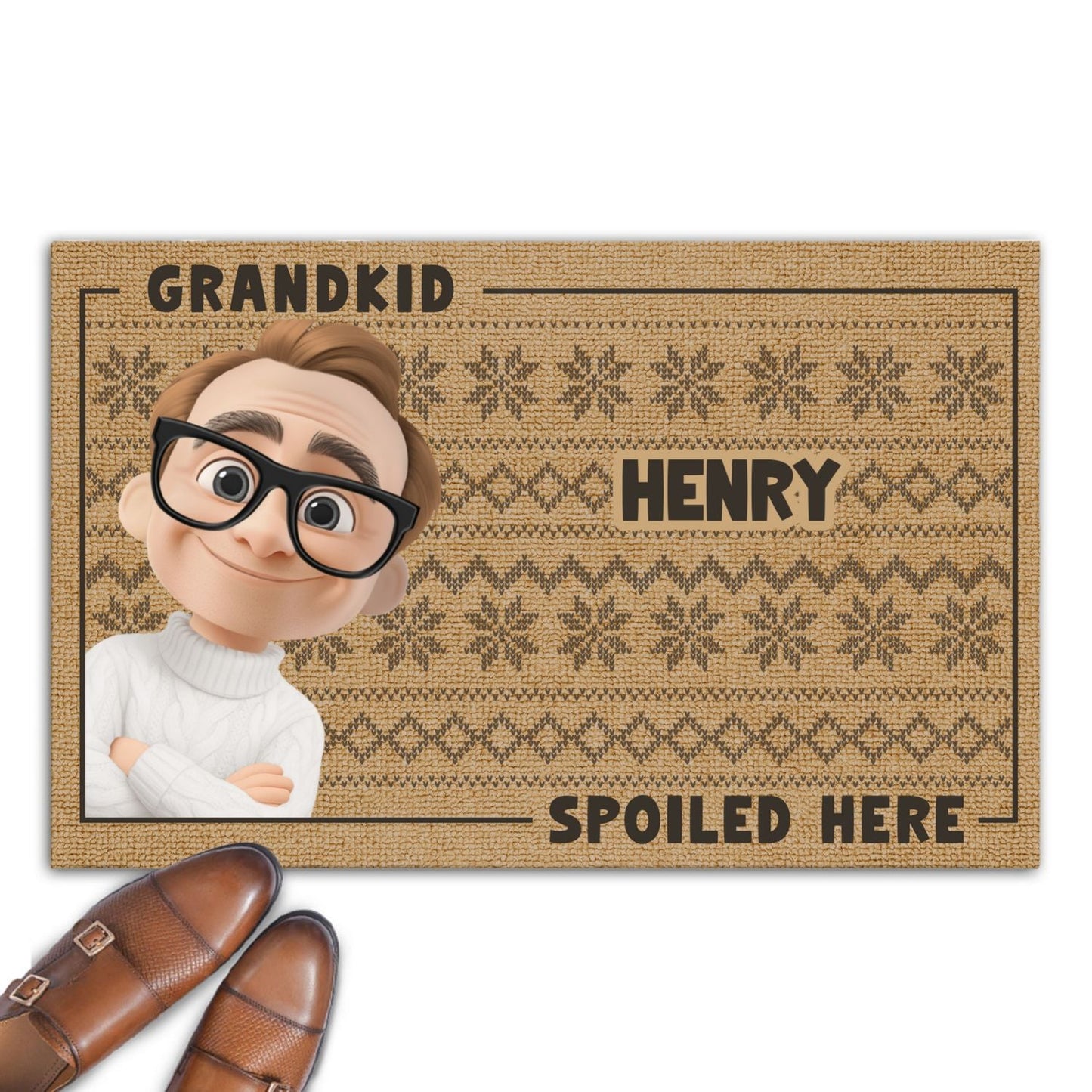 Grandkids Spoiled Here Merry Christmas - Personalized Custom Doormat
