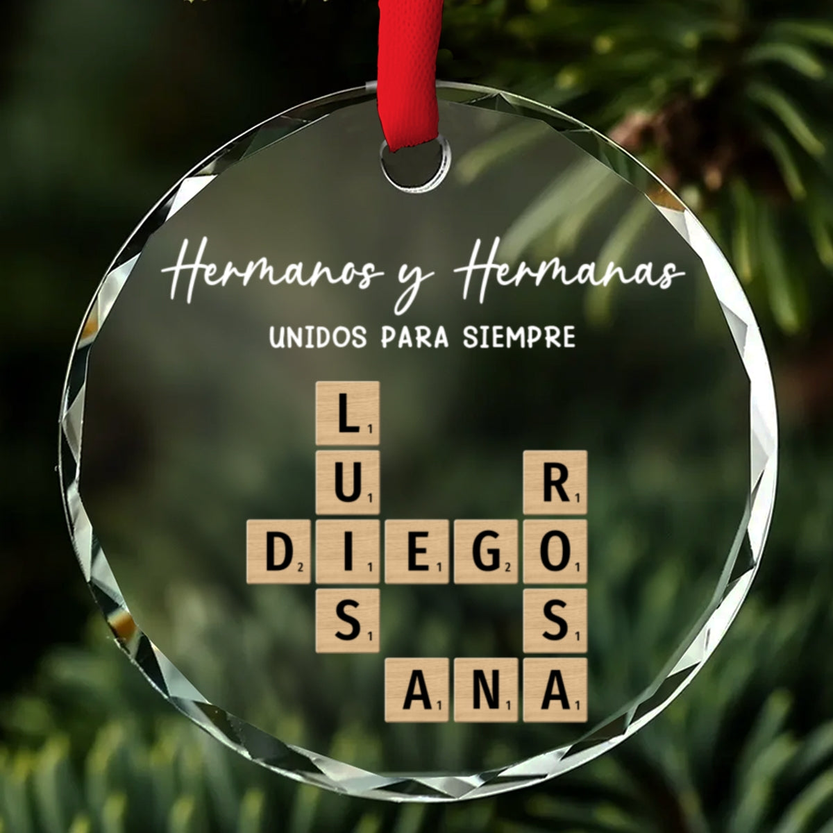 Las Raíces Familiares Nos Mantienen Unidos - Adorno de Cristal Personalizado