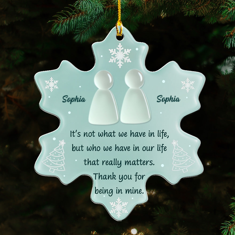 Thank You For Being In Mine Sea Glass - Personalized Custom Acrylic Ornament