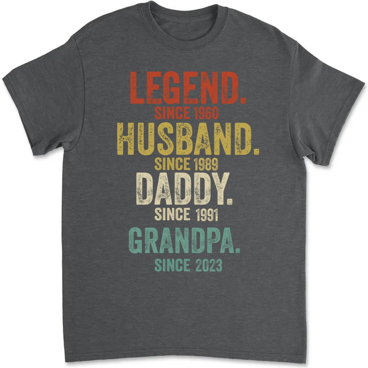 Legend Husband Dad Papa - Personalized Custom Fluorescent T-shirt
