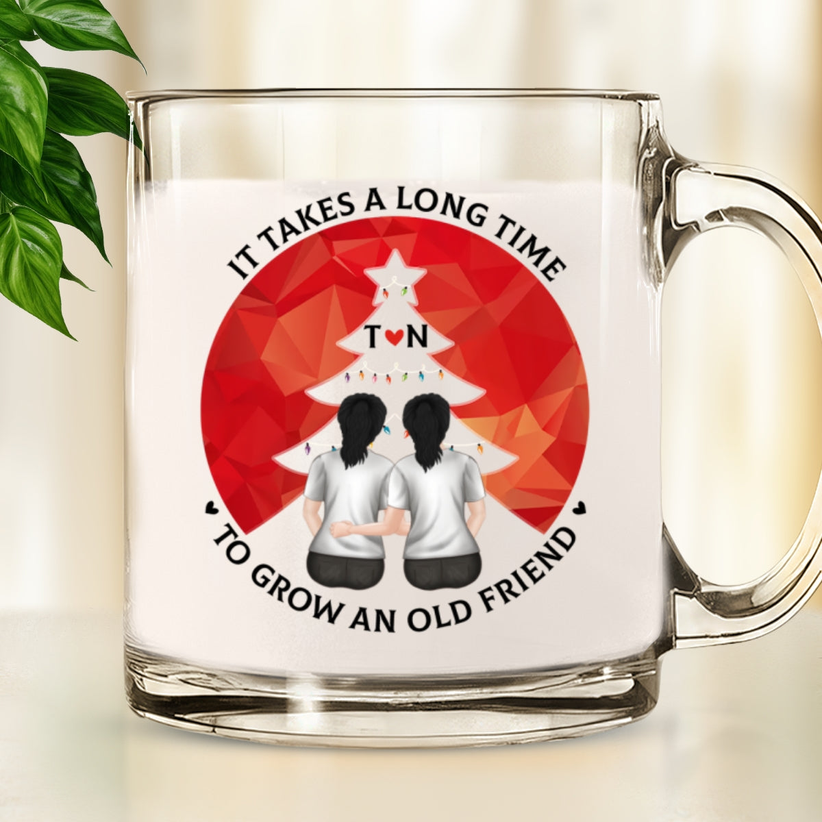 Friendship Grows Over Time - Personalized Custom Glass Mug
