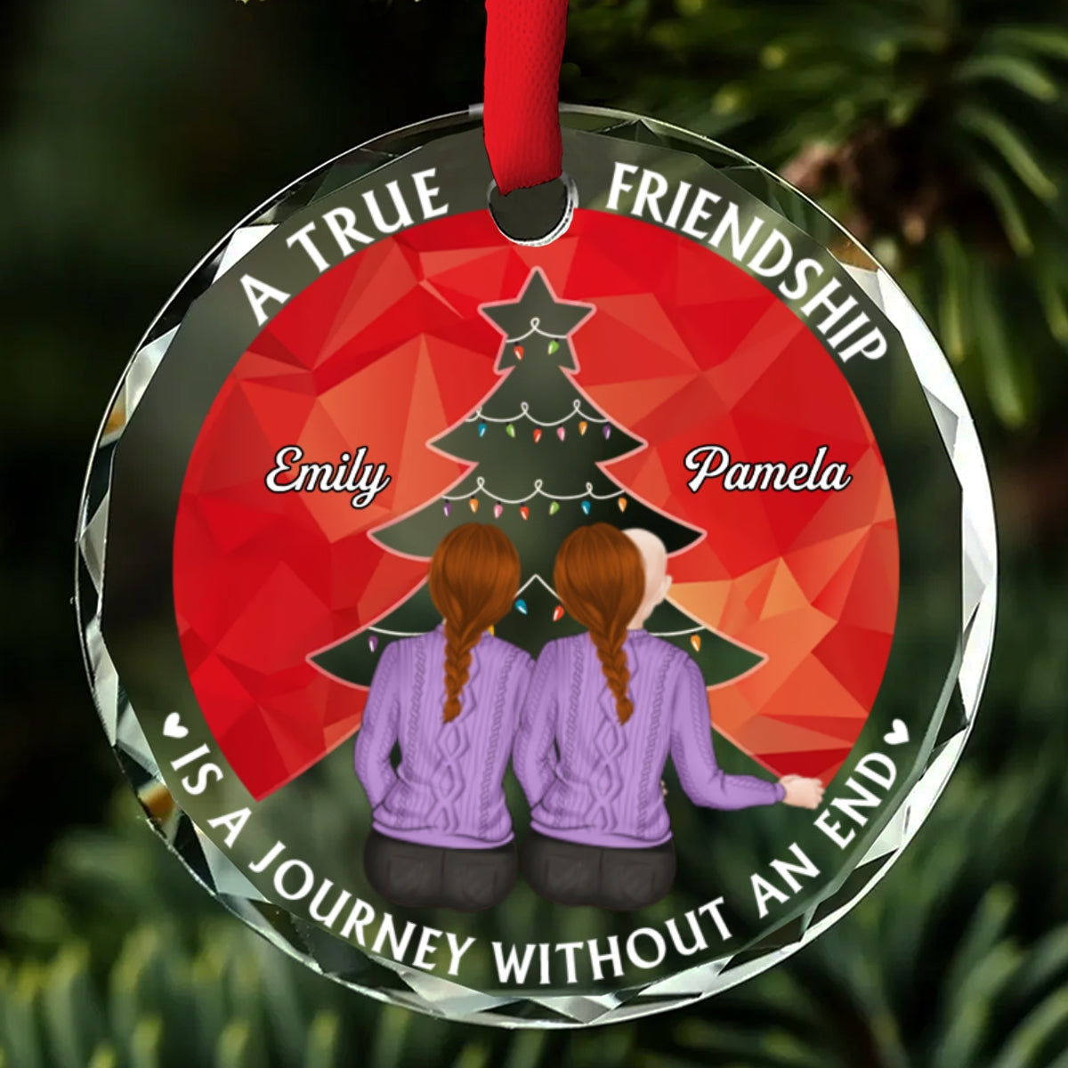 True Friendship - Personalized Custom Glass Ornament