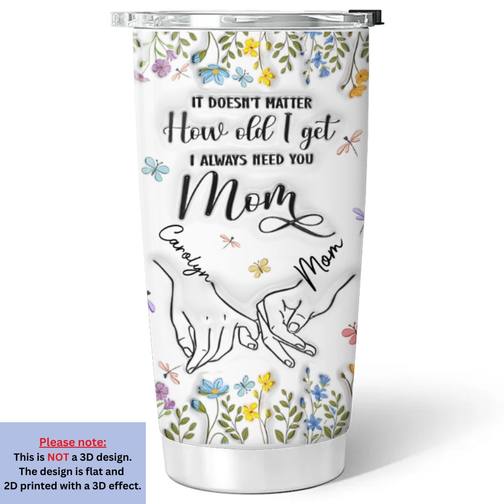 Always Need You Mom - Personalized Custom 3D Inflated Effect Tumbler