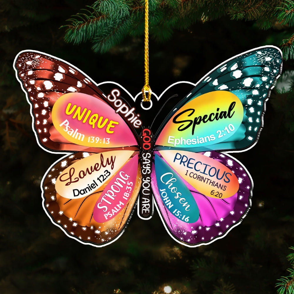 God Says You Are - Personalized Custom Acrylic Ornament