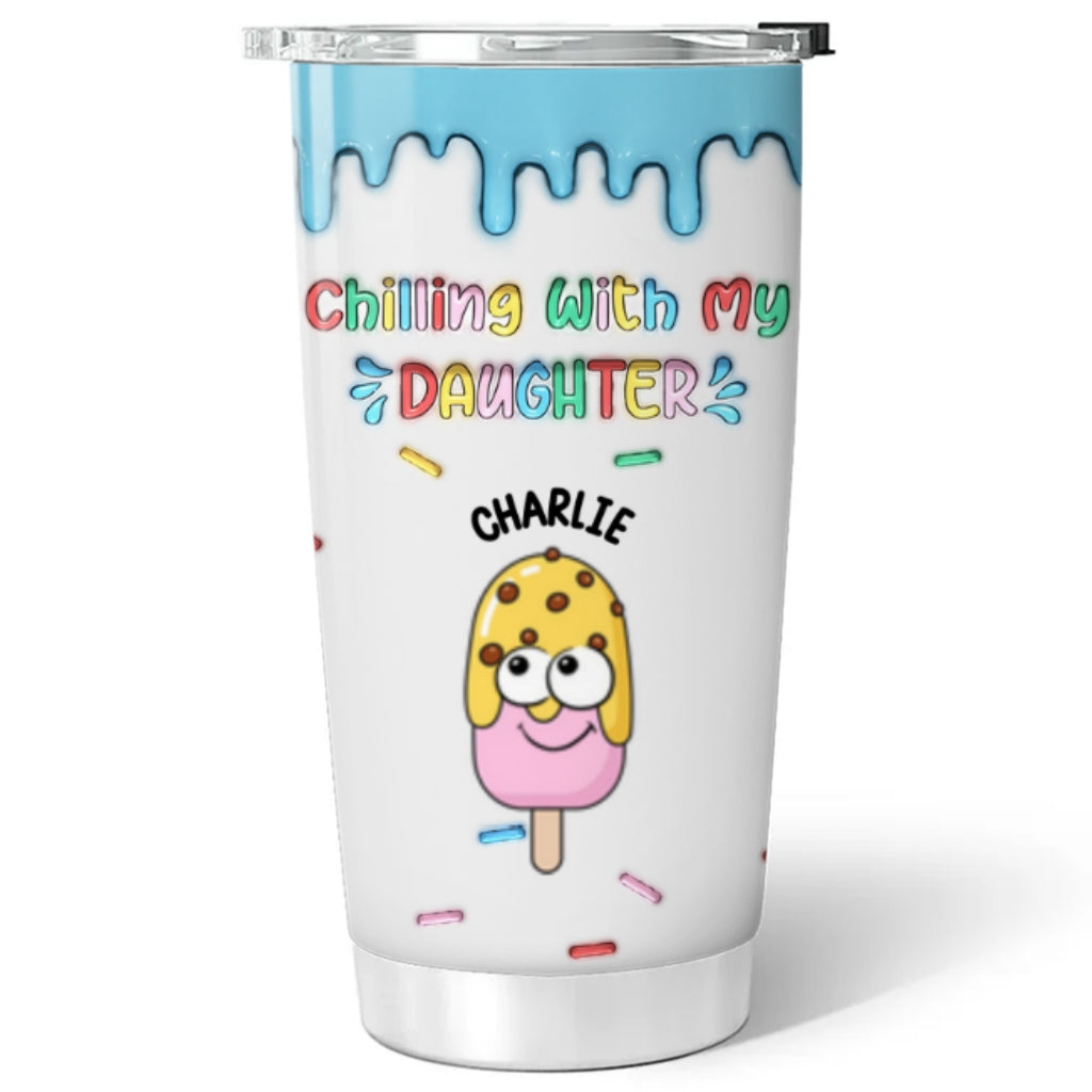 Chilling With My Grandkids - Personalized Custom 3D Inflated Effect Tumbler