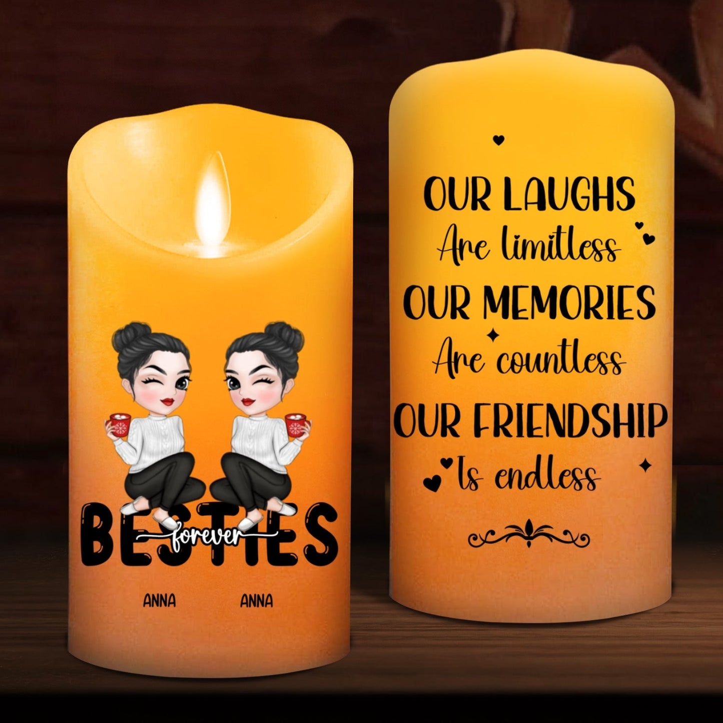 Friendship Is Endless - Personalized Custom LED Candle