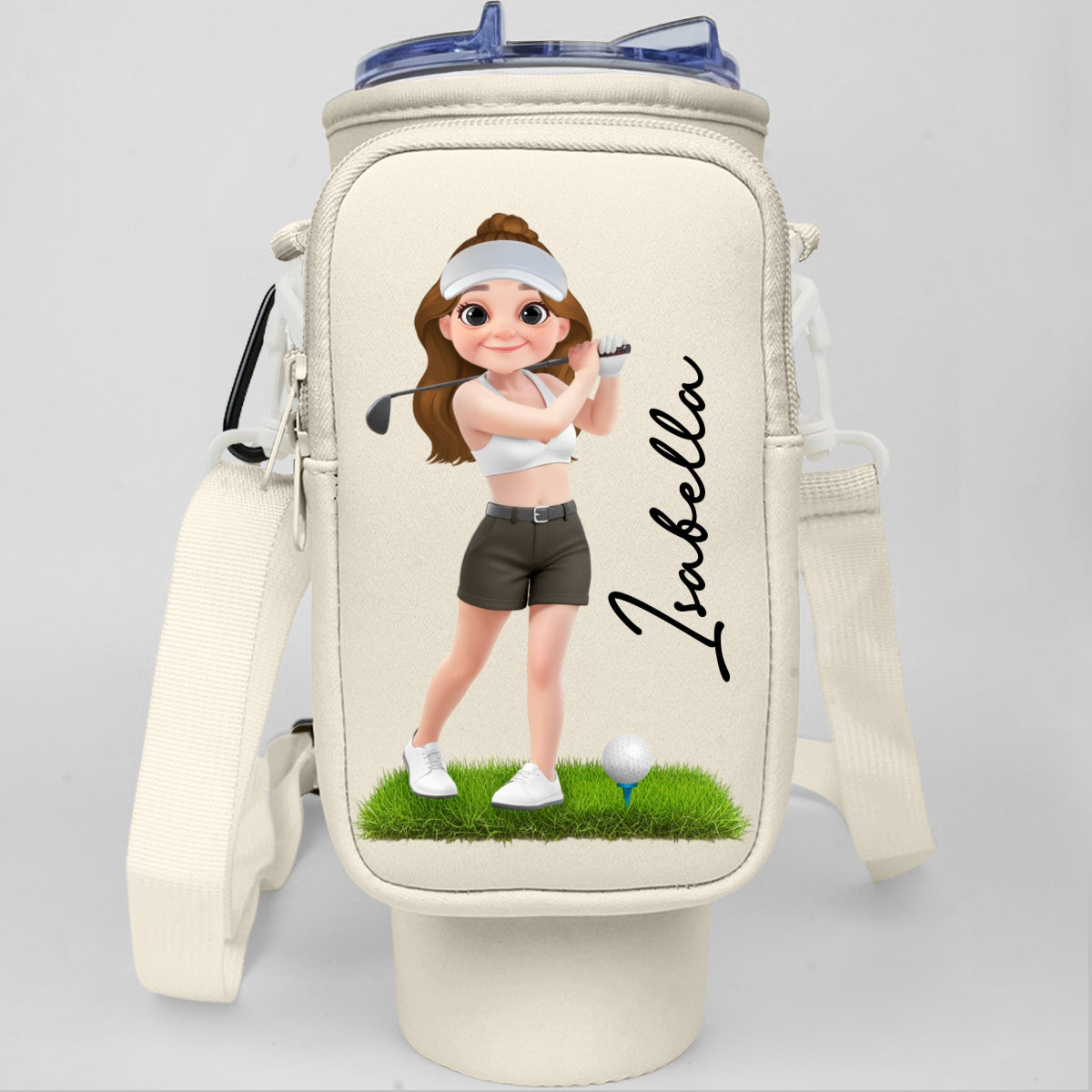 Golf Lover - Personalized Custom Water Bottle Carrier Bag