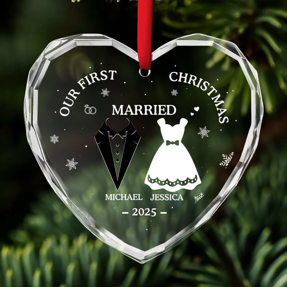 Our First Xmas Together - Personalized Custom Glass Ornament