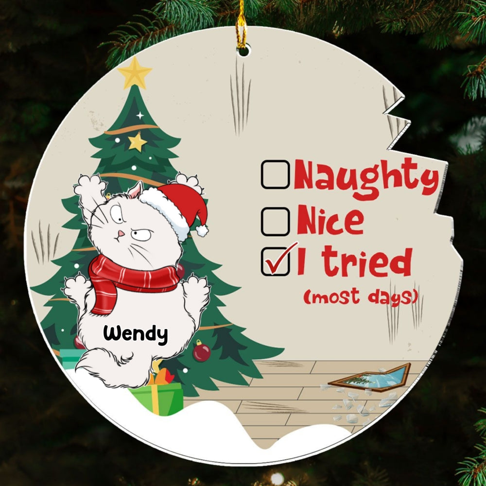 Naughty Or Nice - Personalized Custom Acrylic Ornament