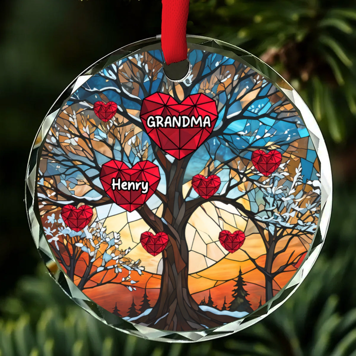 My Beloved Grandkids - Personalized Custom Glass Ornament