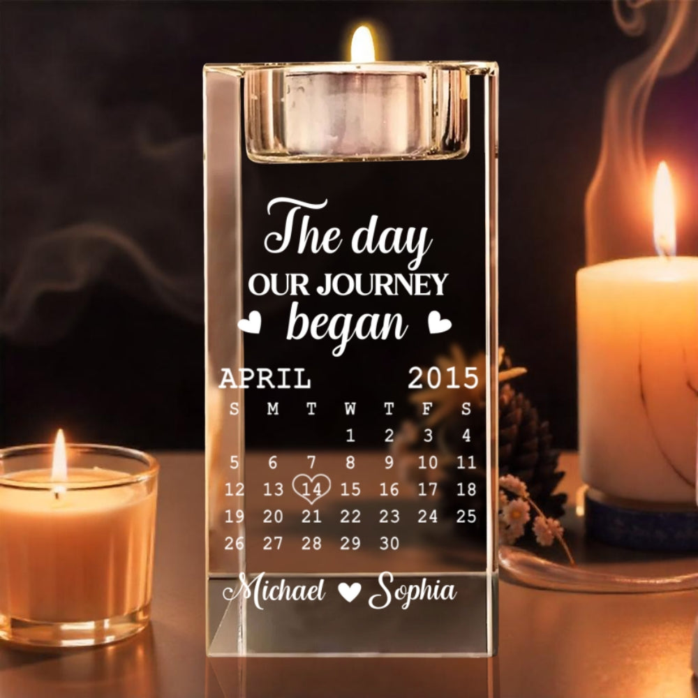 The Day - Personalized Custom Crystal Candle Holder