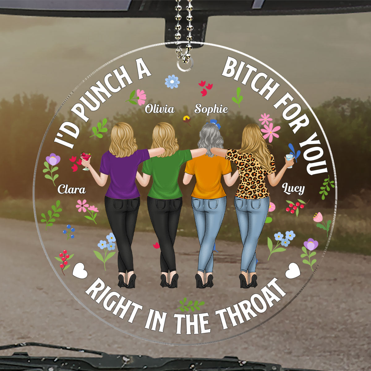 Punch Bitch Besties - Personalized Custom Car Ornament