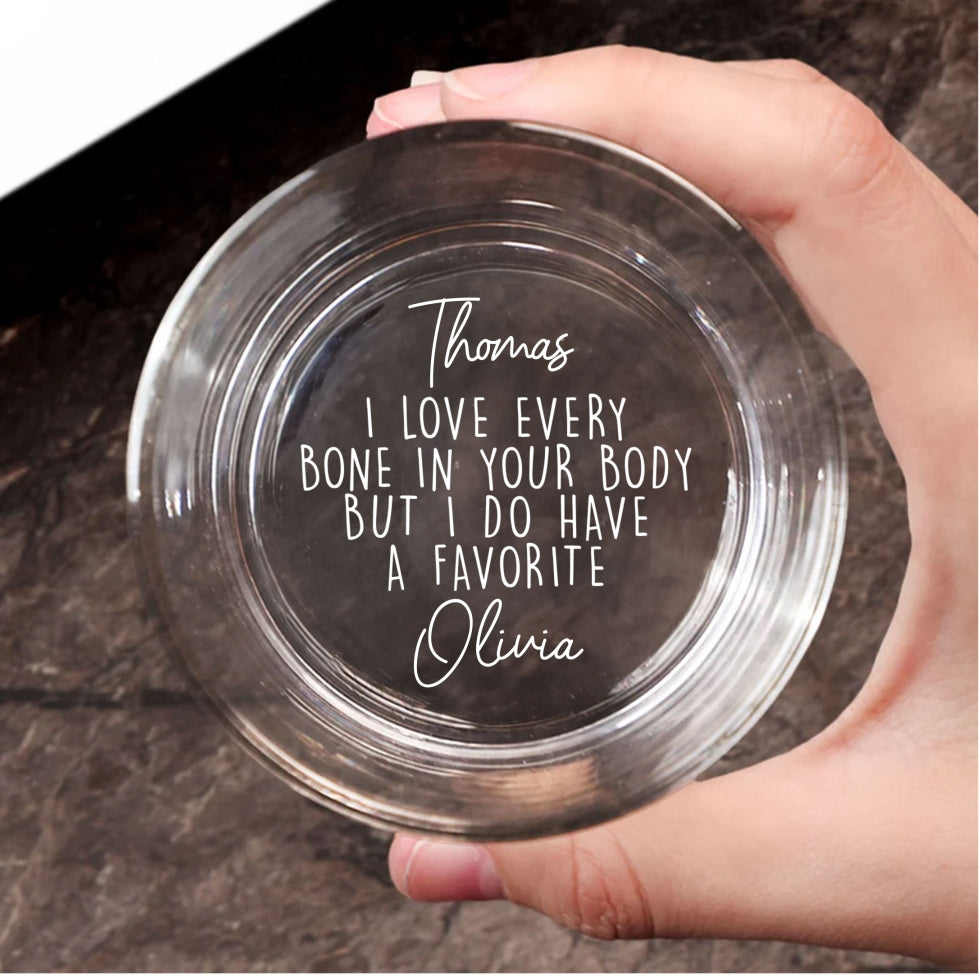 Love You To The Bone - Personalized Custom Engraved Whiskey Glass