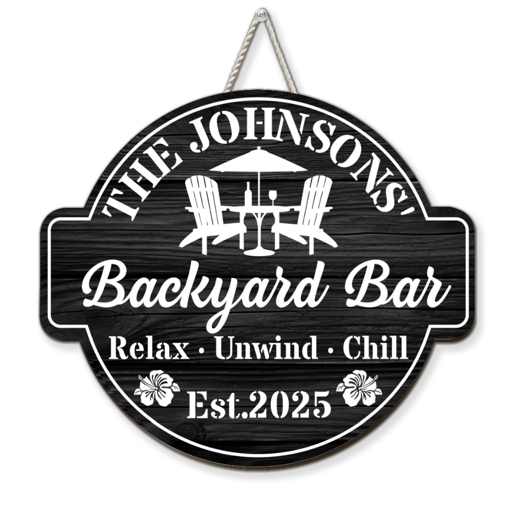Welcome To Our Backyard Oasis - Personalized Custom Wood Sign