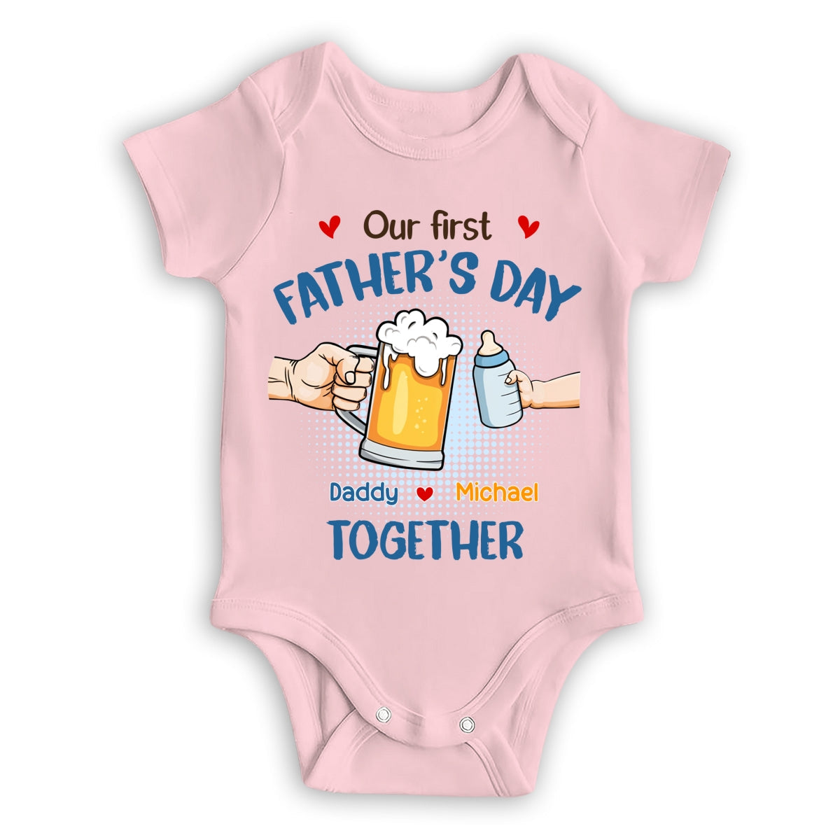 Our First Father Day Cheer - Personalized Custom Baby Onesie