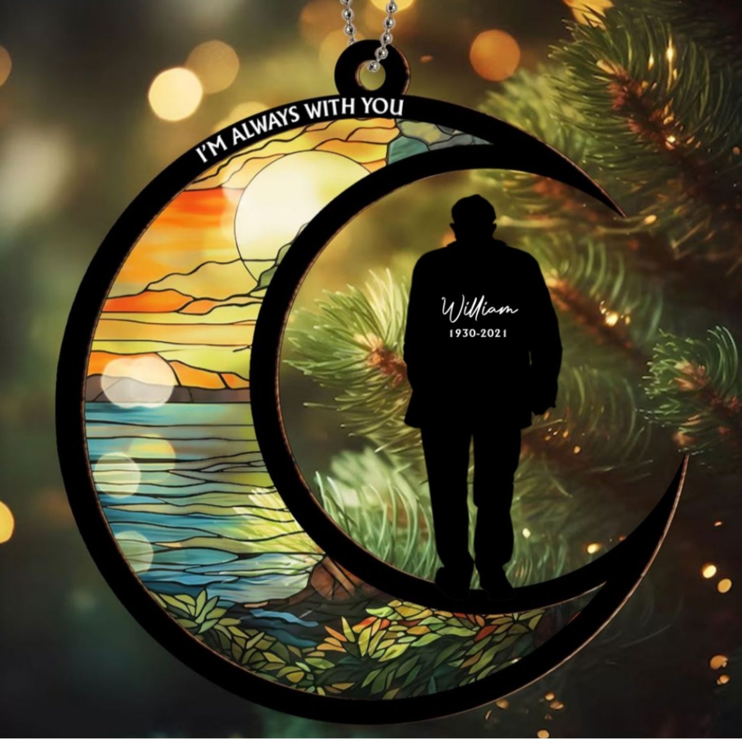 Those We Love Do not Go Away - Personalized Custom Suncatcher Ornament