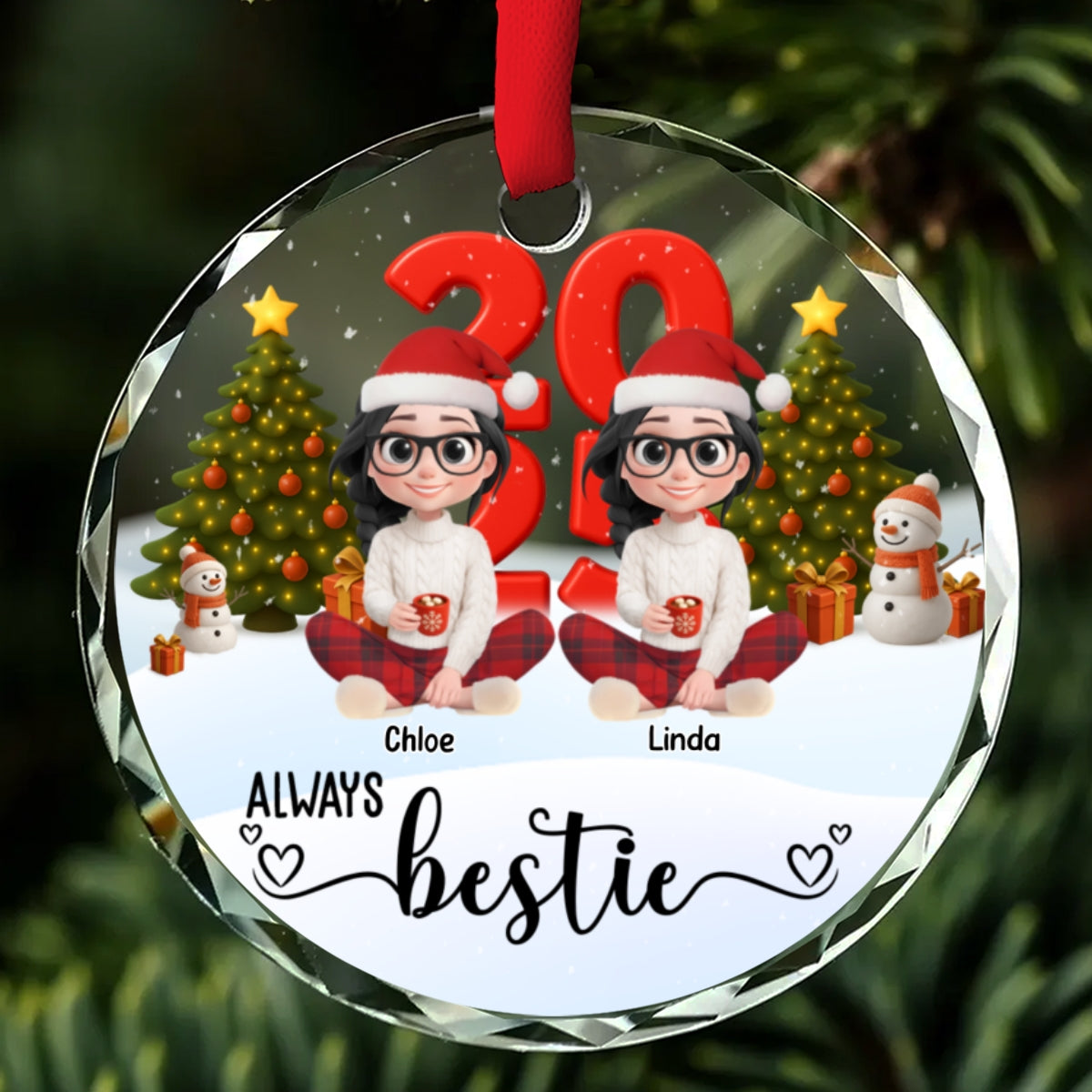 Always Be Slay Sisters - Personalized Custom Glass Ornament