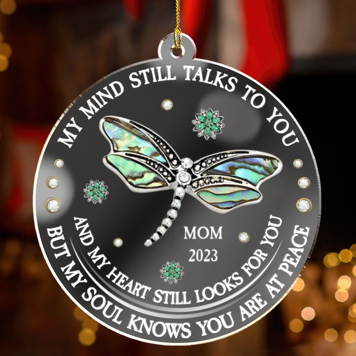 Dragonfly My Mind My Heart My Soul - Personalized Custom Mirrored Acrylic Ornament