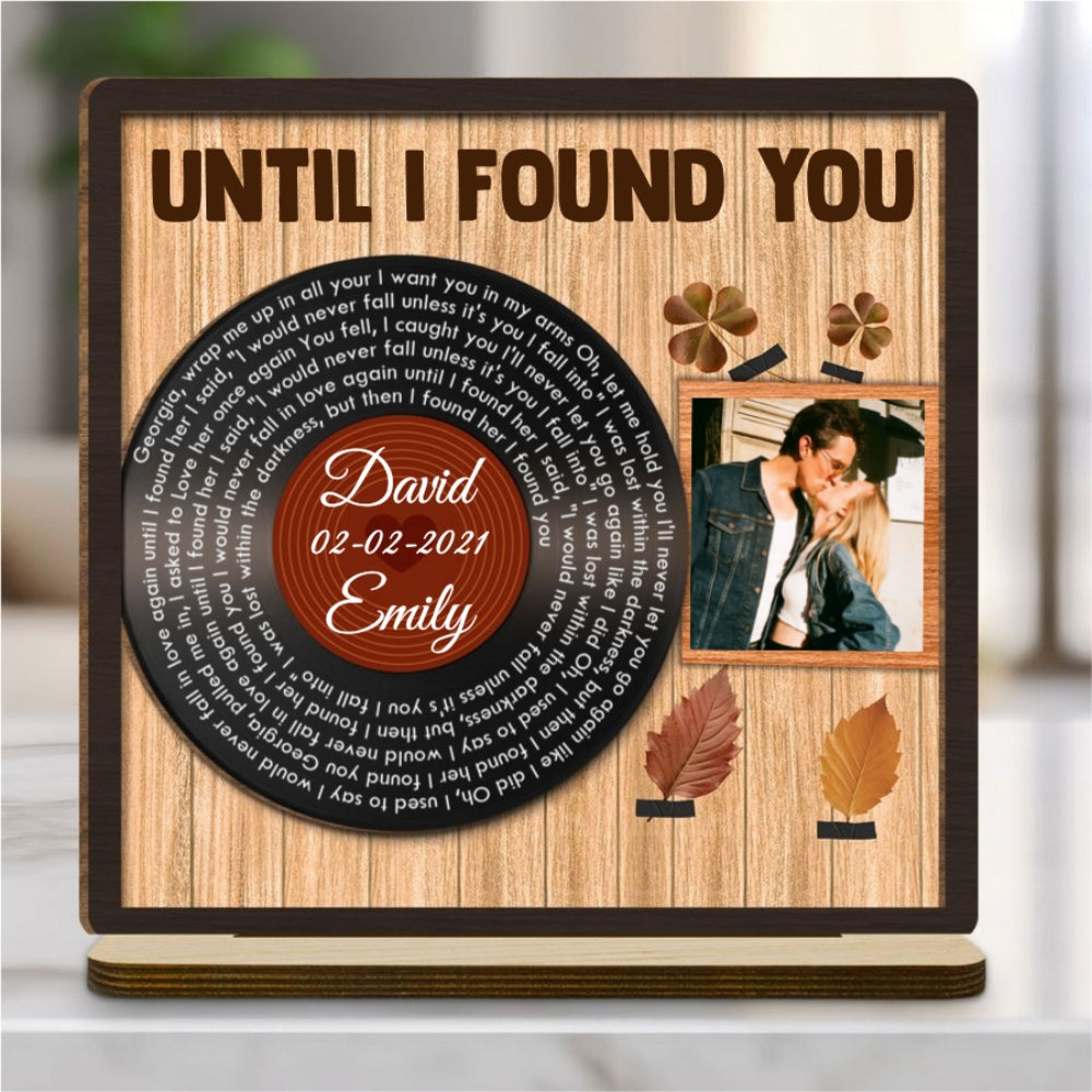 Endless Love Song Keepsake - Personalized Custom 2-Layer Wood Plaque With Flat Base