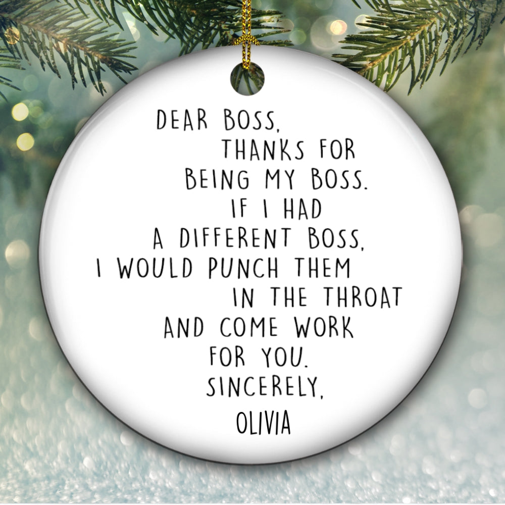 If I Had A Different Boss - Personalized Custom Ceramic Ornament