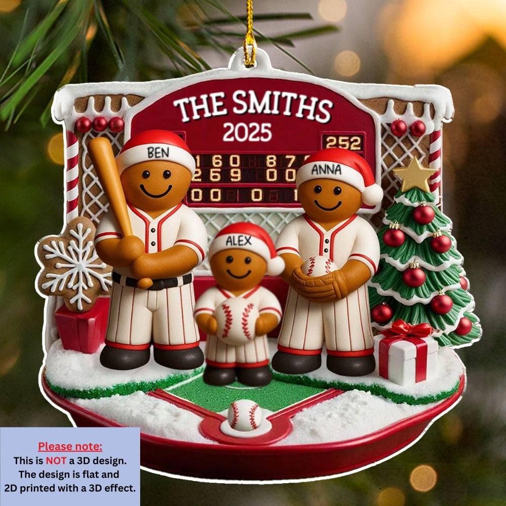 Gingerbread Family - Personalized Custom Acrylic Ornament