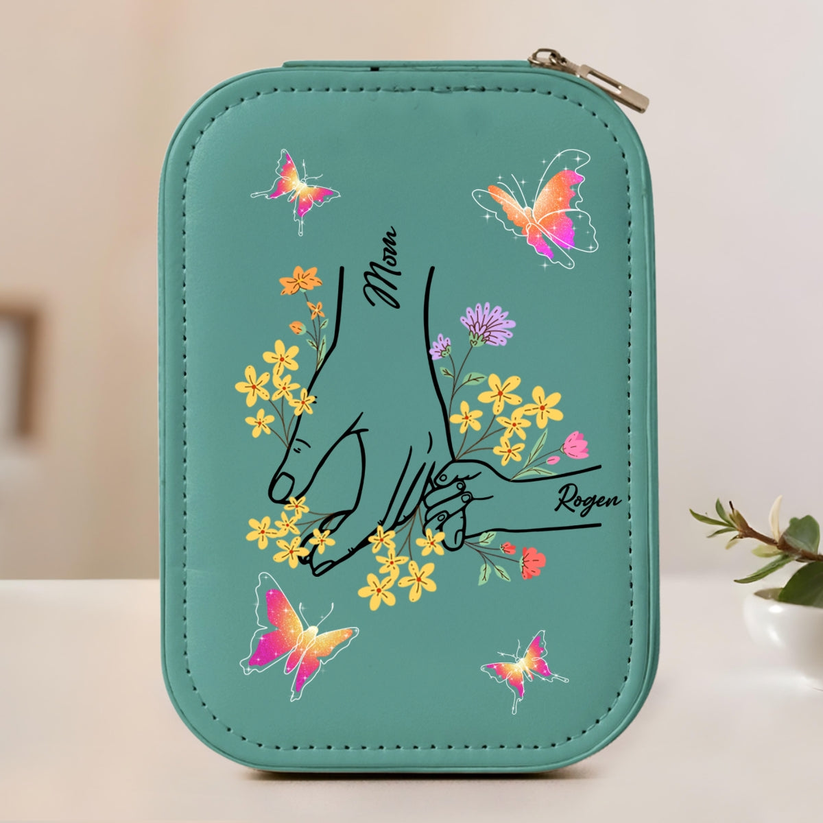 For My Mom - Personalized Custom Jewelry Box With LED Mirror