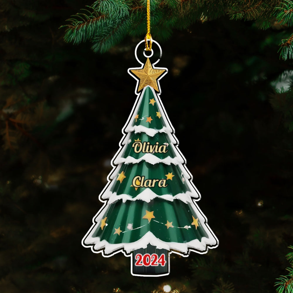 Family Pine Tree - Personalized Custom Acrylic Ornament