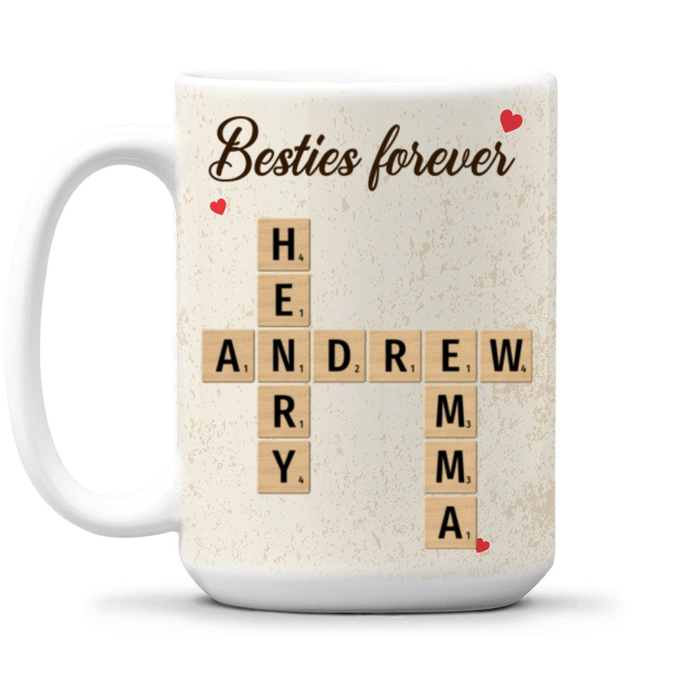 Grandkids Family Besties Coworkers Crossword Puzzle - Personalized Custom Coffee Mug