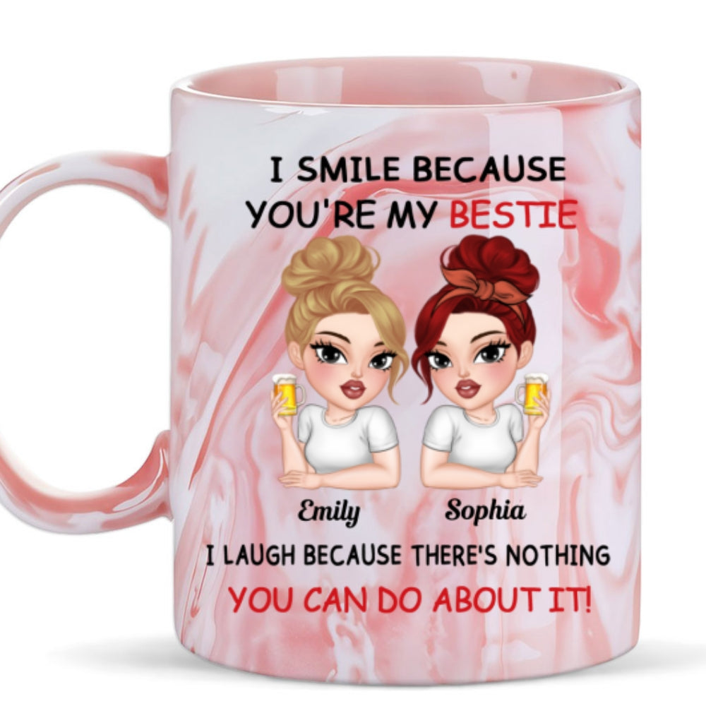 Laugh Together - Personalized Custom Pink Marble Mug
