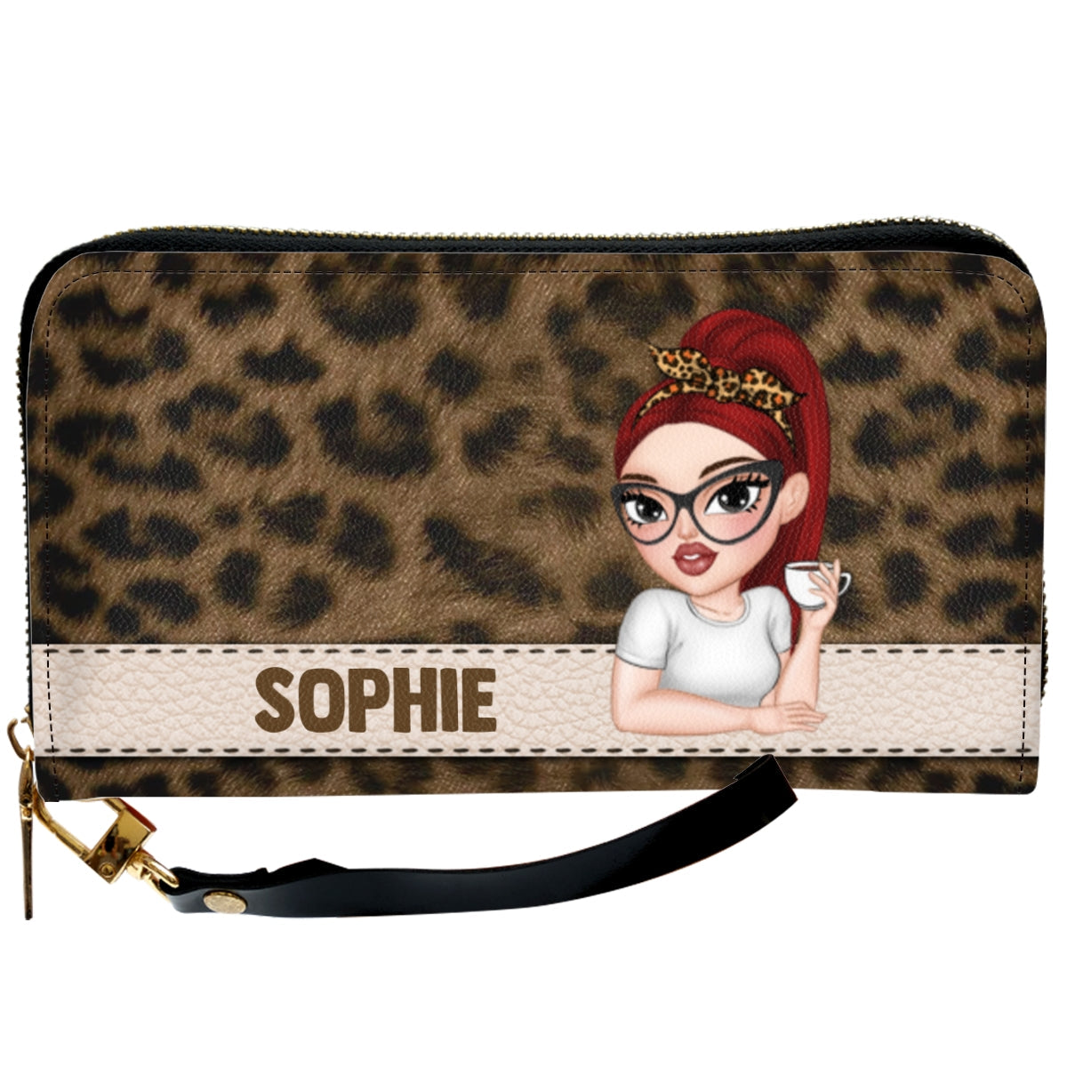 Custom Name Leopard - Personalized Custom Leather Wallet
