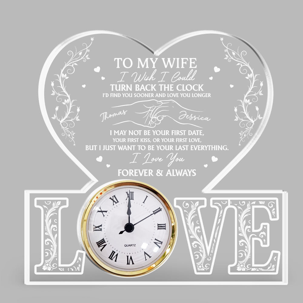 Turn Back The Clock - Personalized Custom Acrylic Desk Clock Plaque