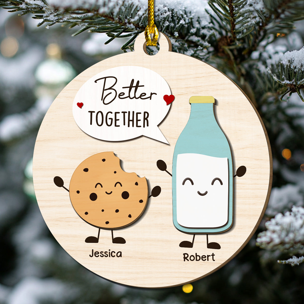 You Are The Milk To My Cookie - Personalized Custom Freeshape 2-Layered Wood Ornament
