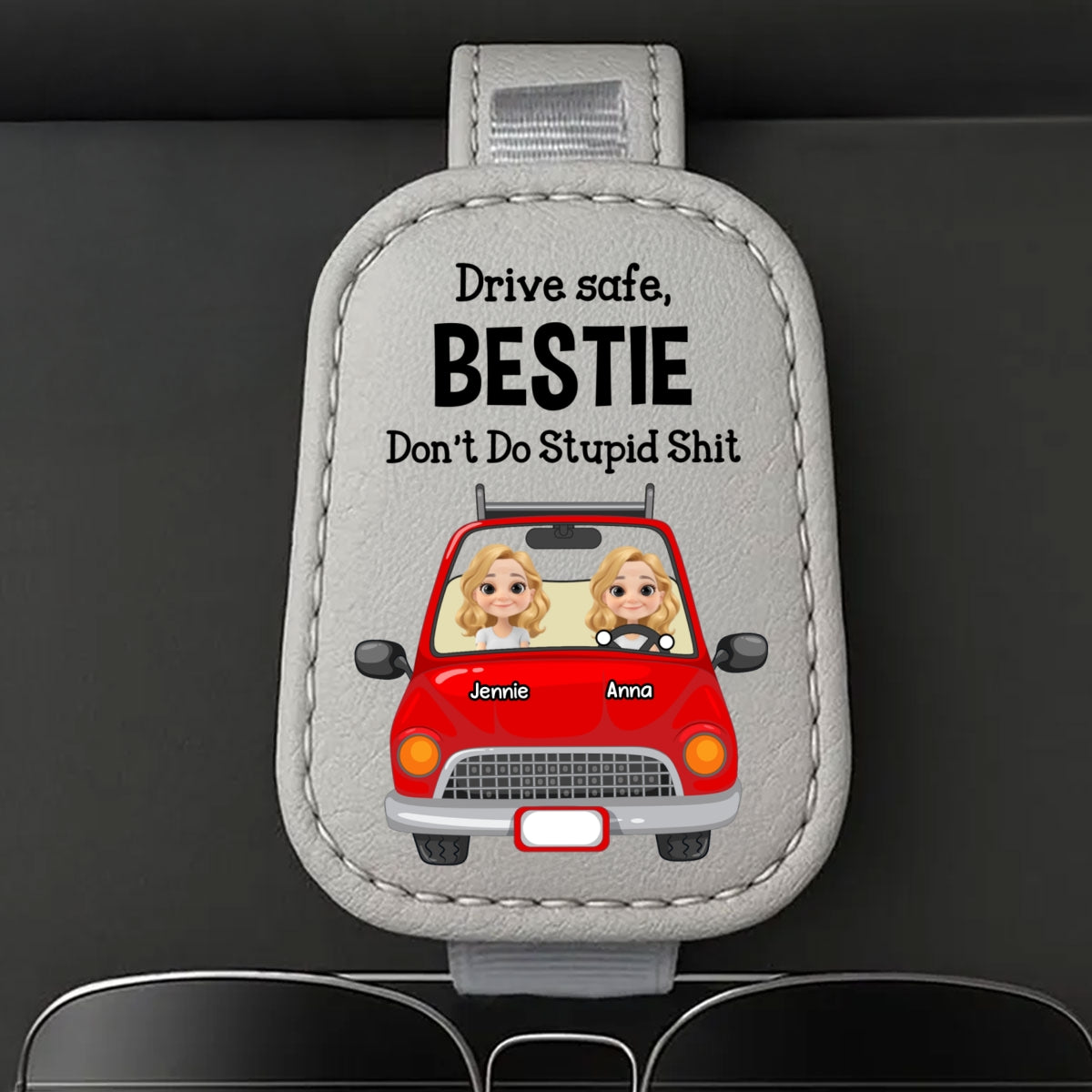 Drive Safe - Personalized Custom Sunglasses Holder For Car Visor