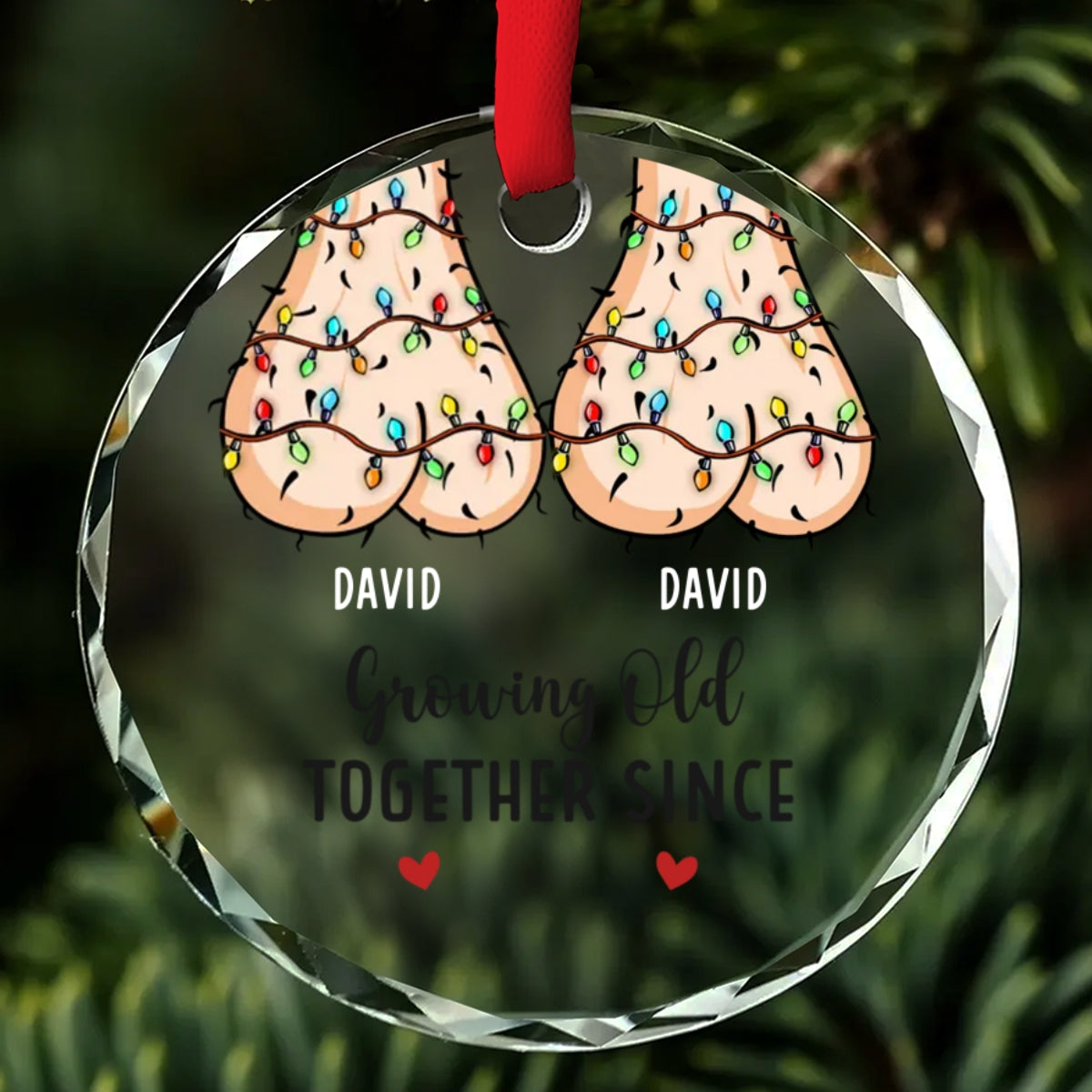 I Wanna Grow Old With You - Personalized Custom Glass Ornament