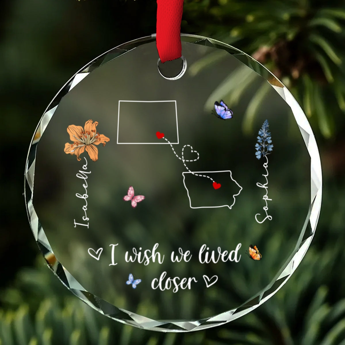 Always Close At Heart - Personalized Custom Glass Ornament