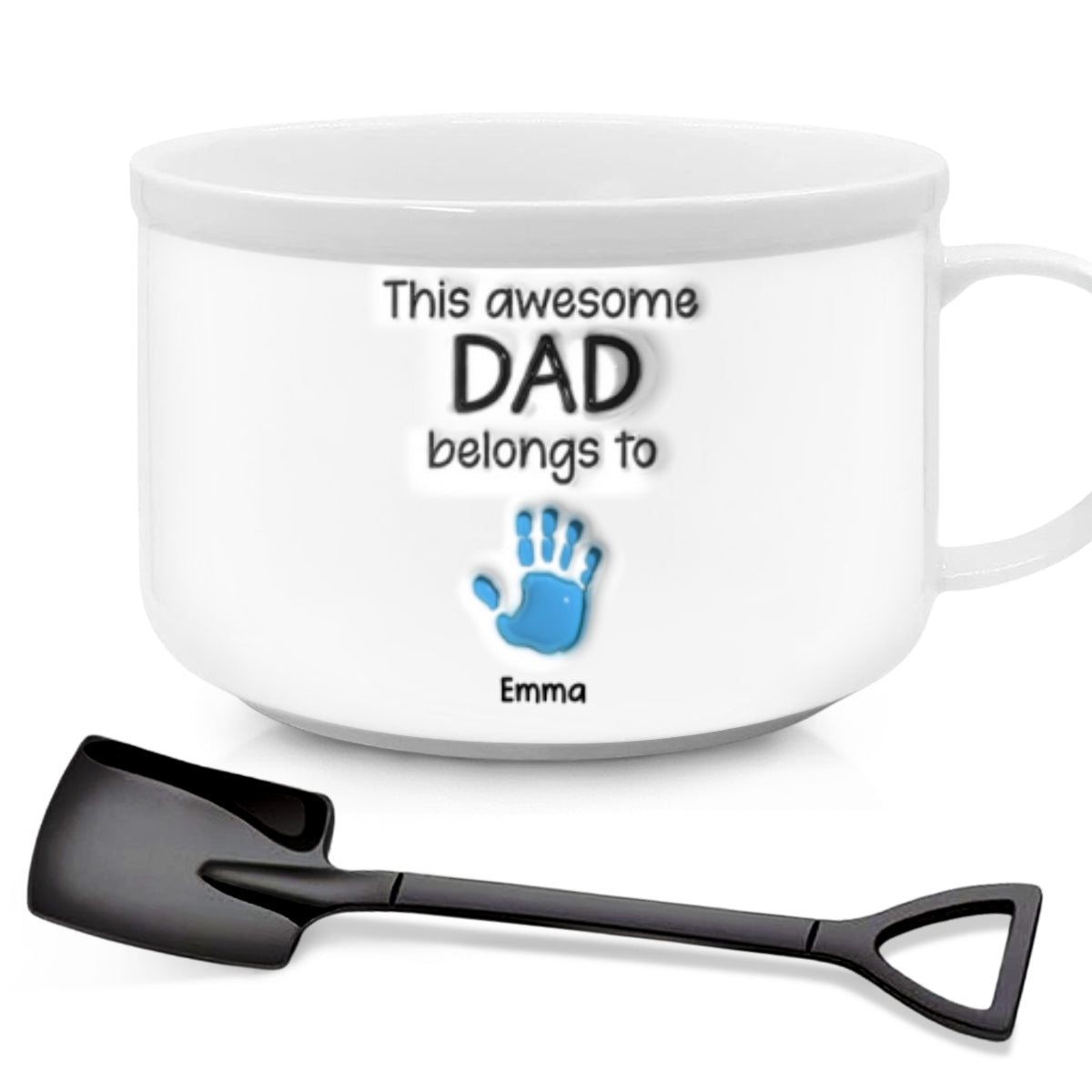 This Awesome Dad Belongs To - Personalized Custom Ceramic Bowl