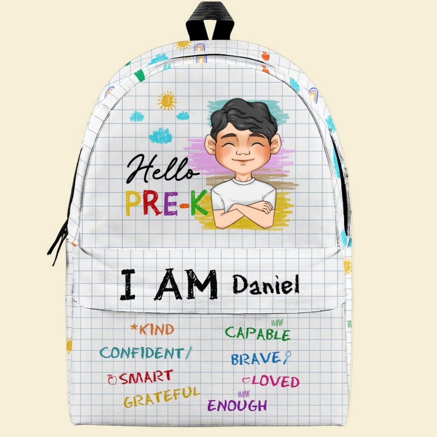 Be Unique Be Happy Be You - Personalized Custom Backpack