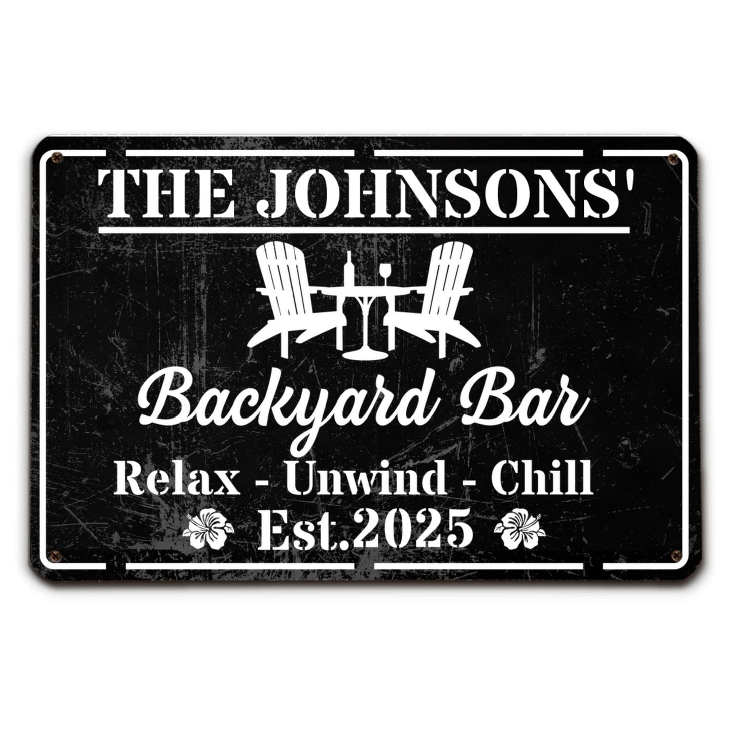 Welcome To Our Backyard Oasis - Personalized Custom Metal Sign