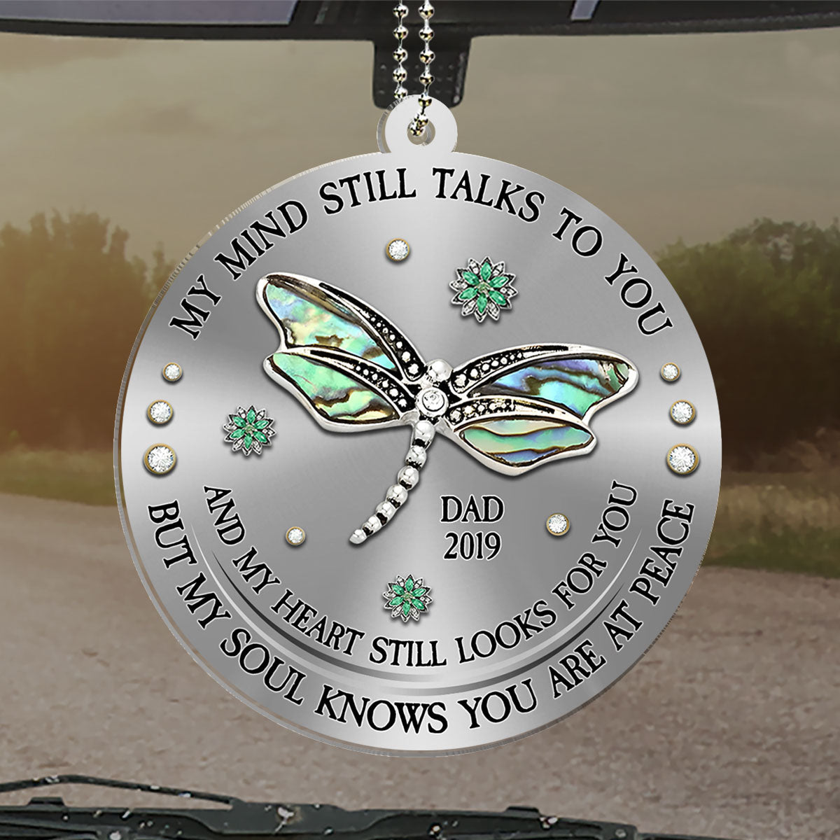 Dragonfly My Mind My Heart My Soul - Personalized Custom Car Ornament