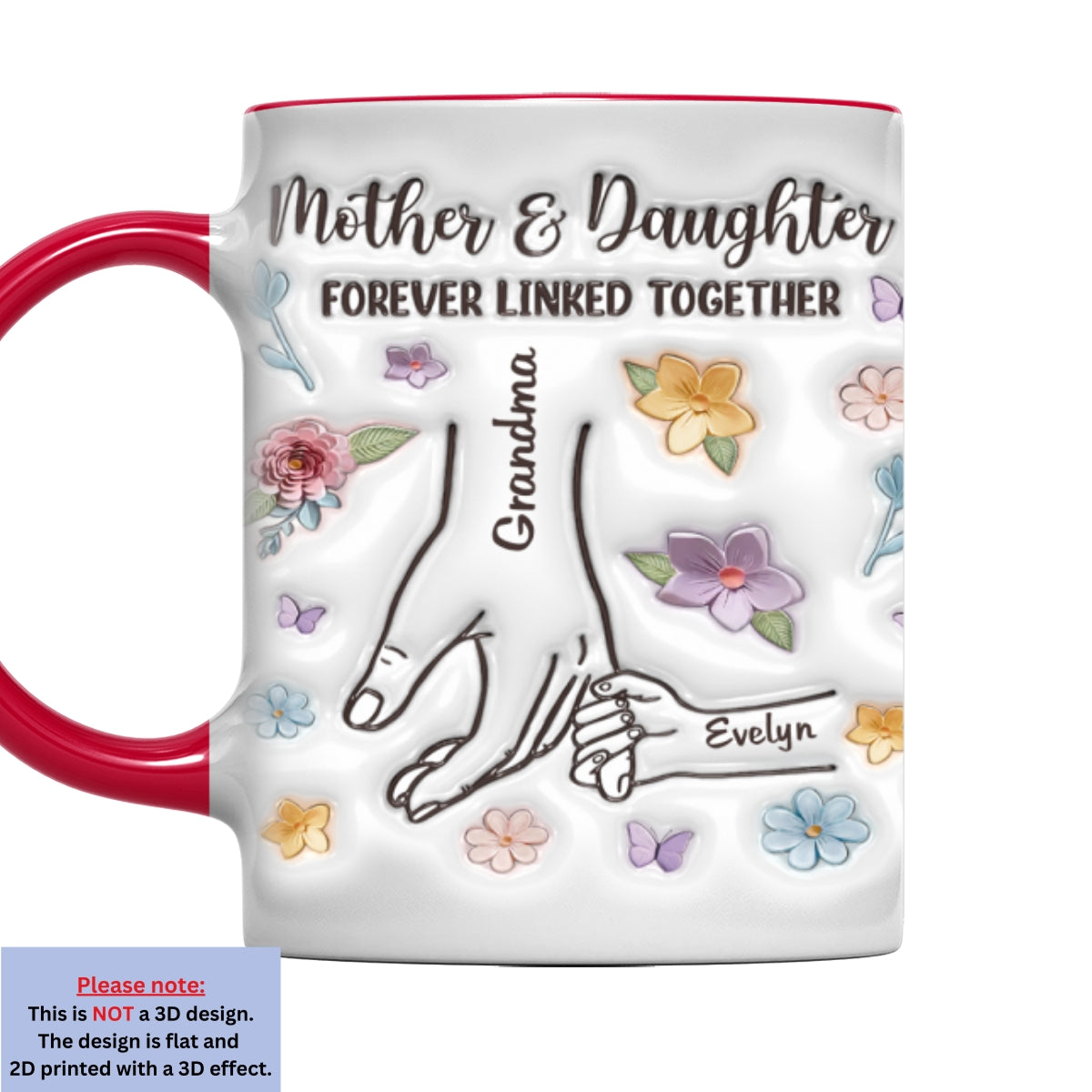 Hold My Hand - Personalized Custom 3D Inflated Effect Accent Mug