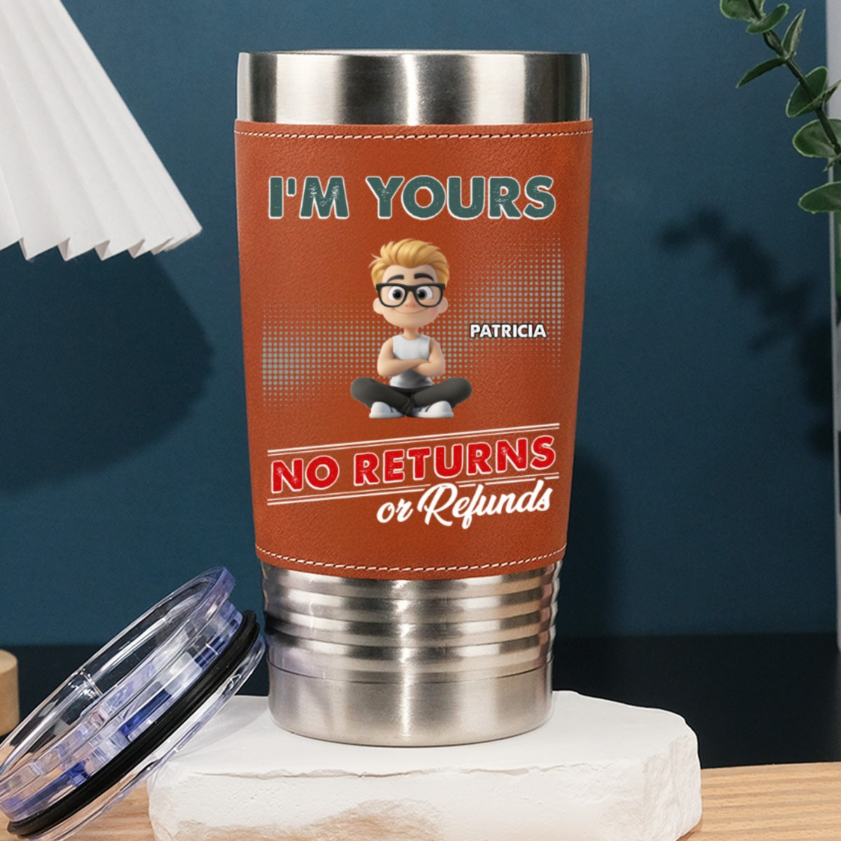 No Refund - Personalized Custom Leather Tumbler
