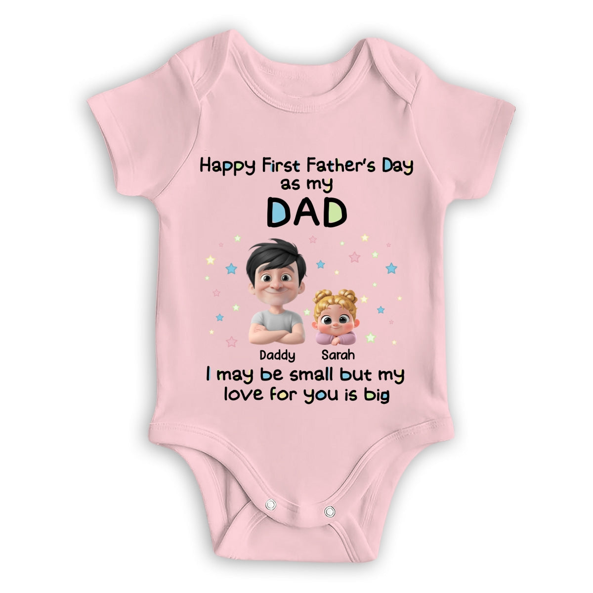 First Father Day With Baby - Personalized Custom Baby Onesie