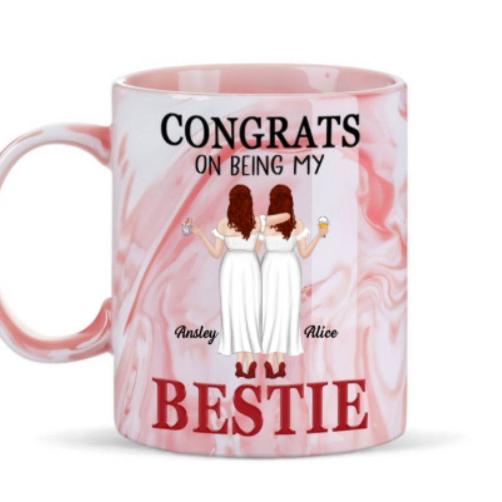 My Lovely Besties - Personalized Custom Pink Marble Mug