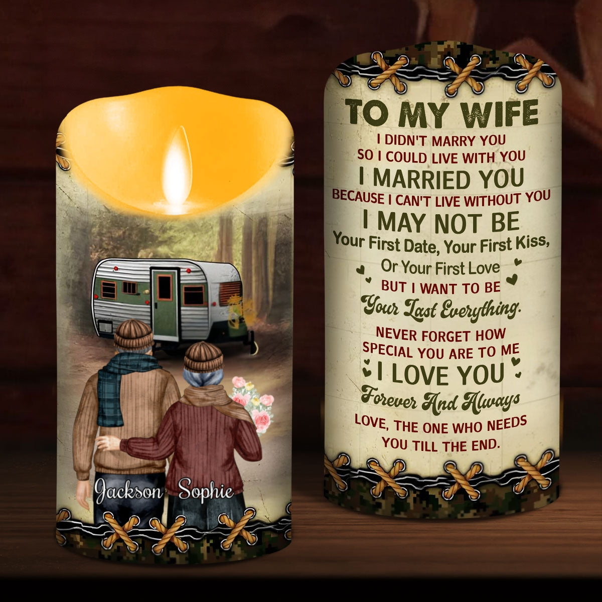 To My Wife I Cannot Live Without You - Personalized Custom LED Candle