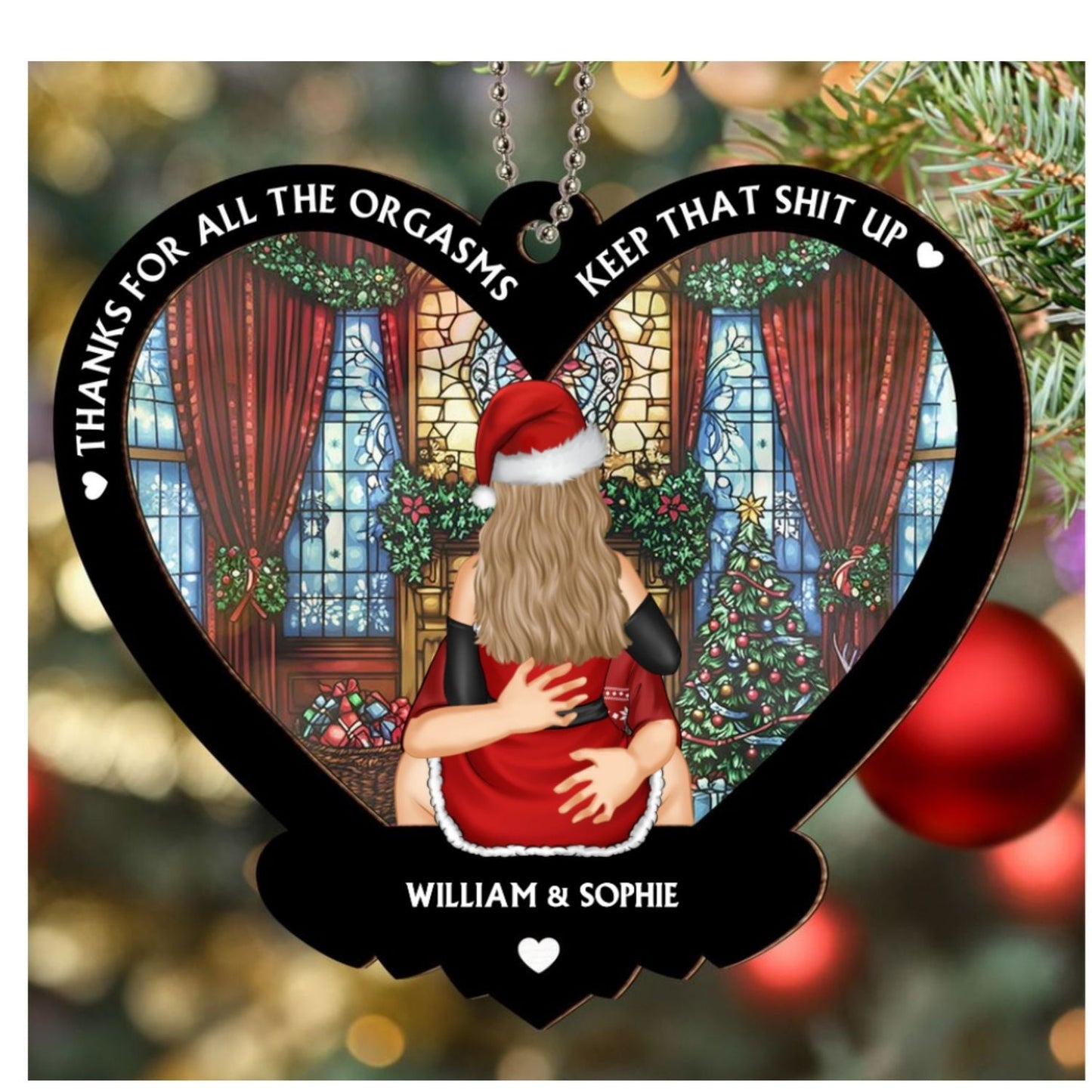 Thanks for All Christmas - Personalized Custom Suncatcher Ornament