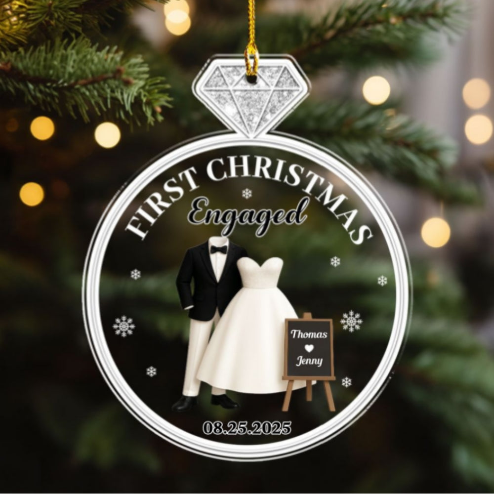 First Christmas Married - Personalized Custom Acrylic Ornament