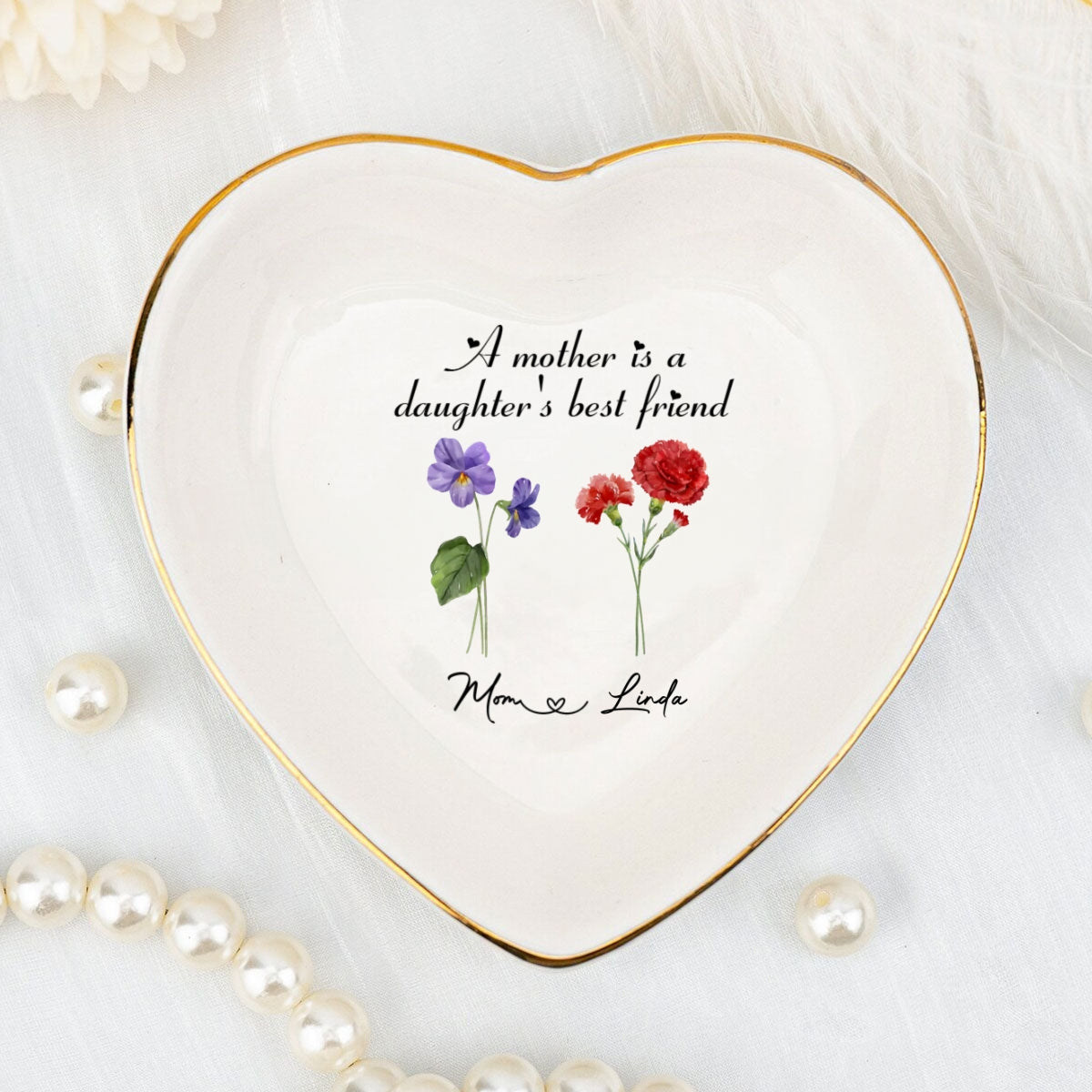 Daughter And Mother Are Best Friend - Personalized Custom Jewelry Dish